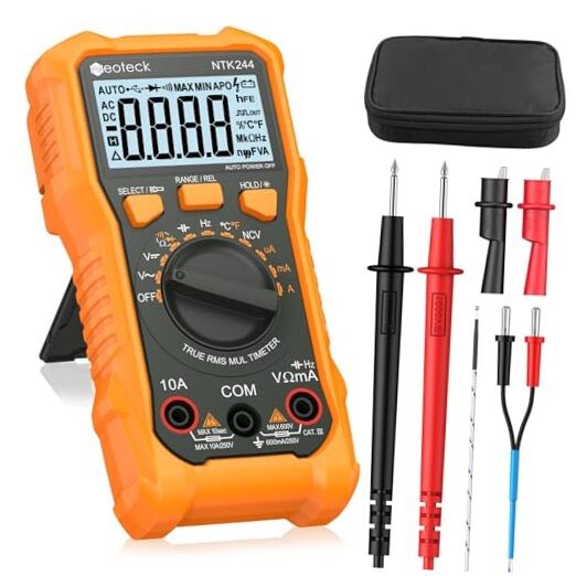 Digital Multimeter with NCV and TRMS Auto Range Multimeter 6000 Counts Orange