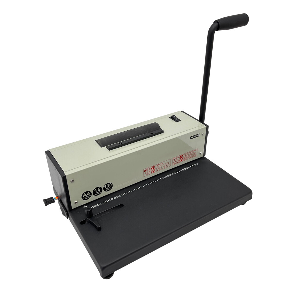 110V Desk Calendar Notebook Maker Plastic Spiral Coil Binding Machine Binder