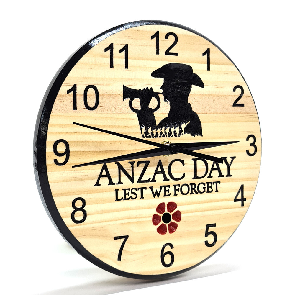 Anzac Day - Timber Clock