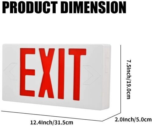 104EE Exit Fixture Red Sign w/o Battery Backup White Best Lighting
