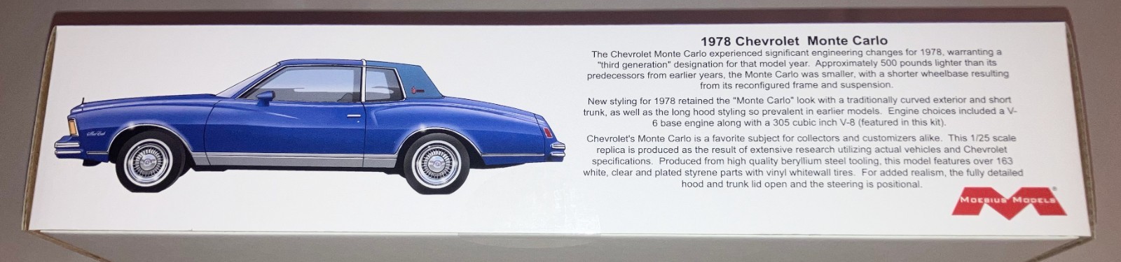 Moebuis 1978 Chevy Monte Carlo Landau Coupe 1:25 scale model car kit 2330
