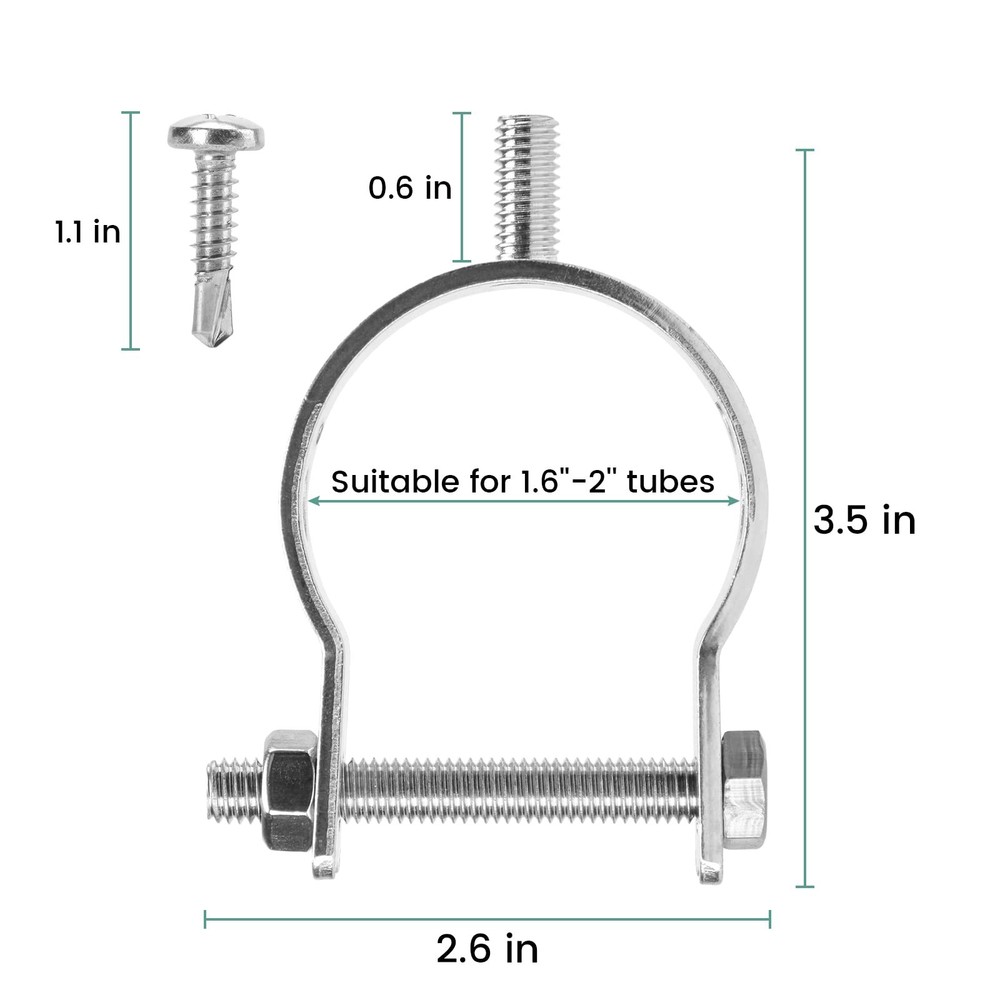 Universal Tube Bracket Kit for Automatic Gate Opener System, Suitable for