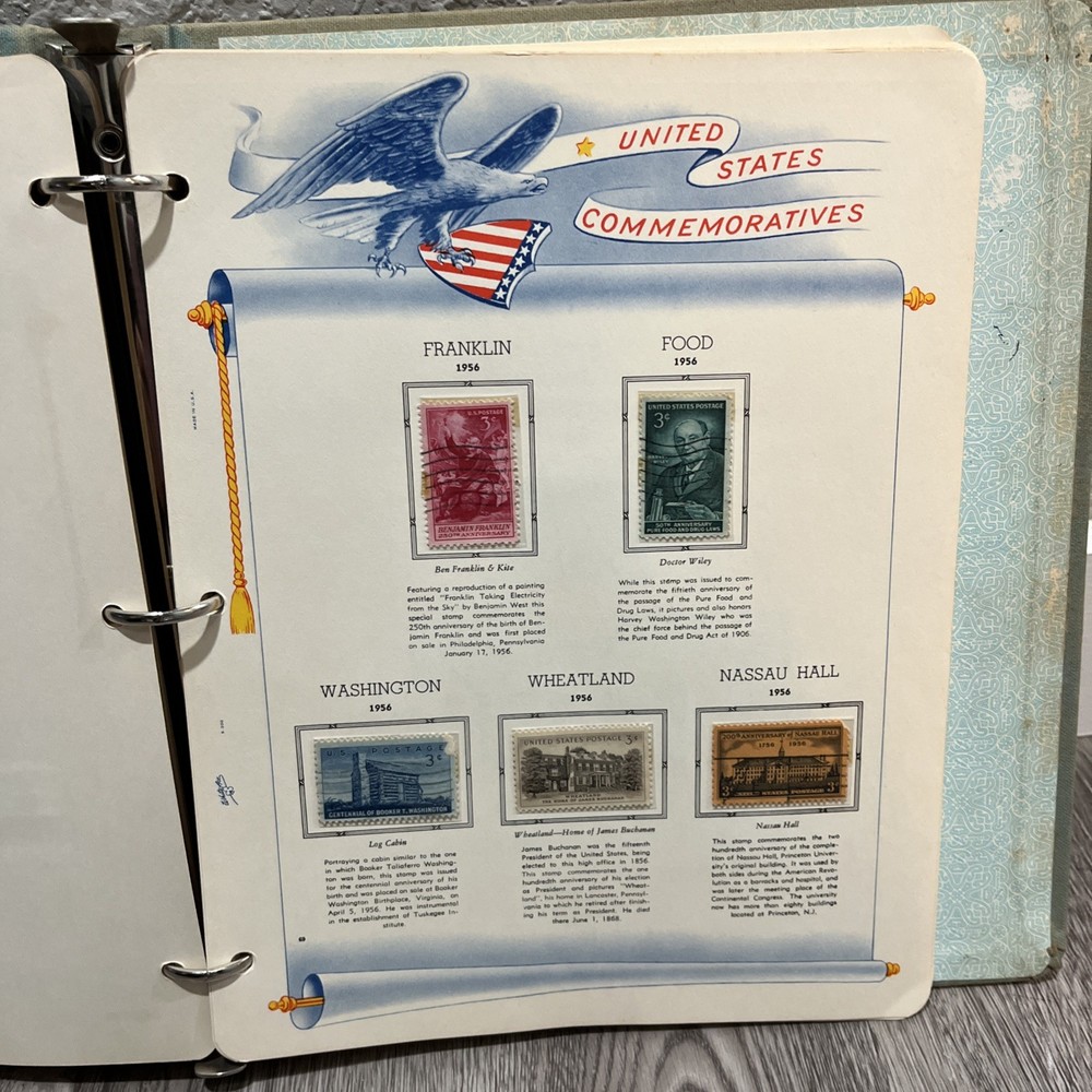 White Ace United States Commemoratives Postage Stamps Book 1947-1964 Qty 229