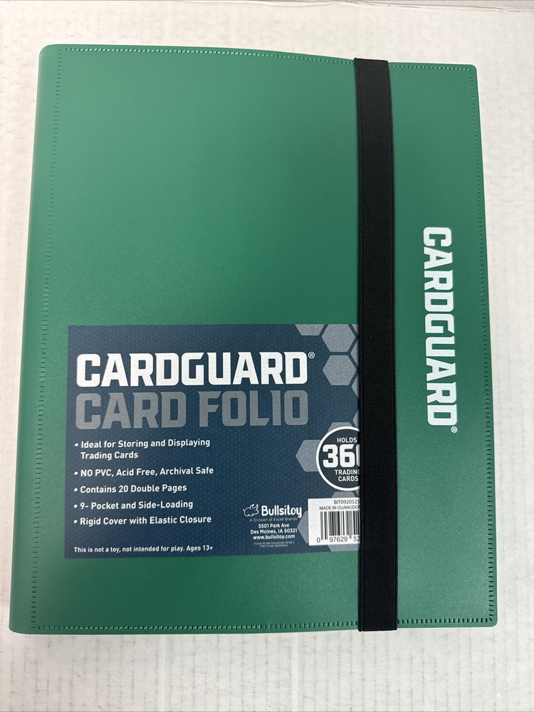 CardGuard Trading Card Folio 9 Pocket Side Loading Binder Green