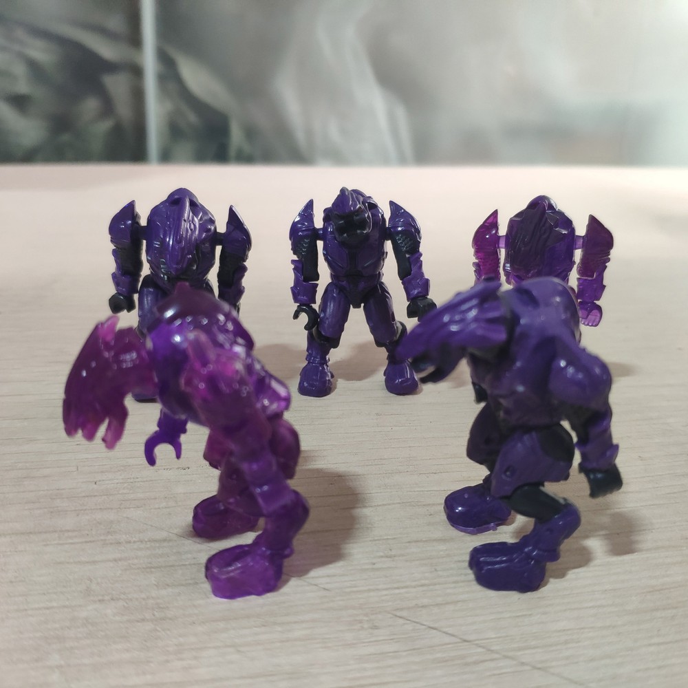 5pcs Halo Mega Bloks Covenant Translucent & Solid Purple Combat Elites #97390