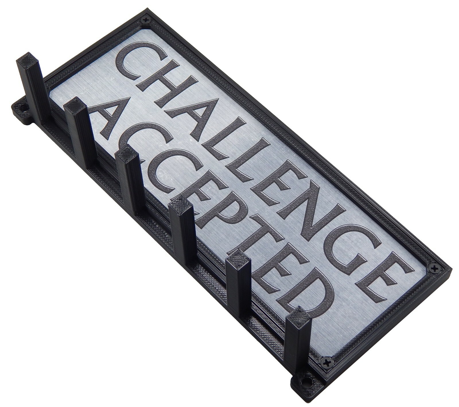 Challenge Accepted Sports Medal Display Rack Holder Hanger Organizer for Wall