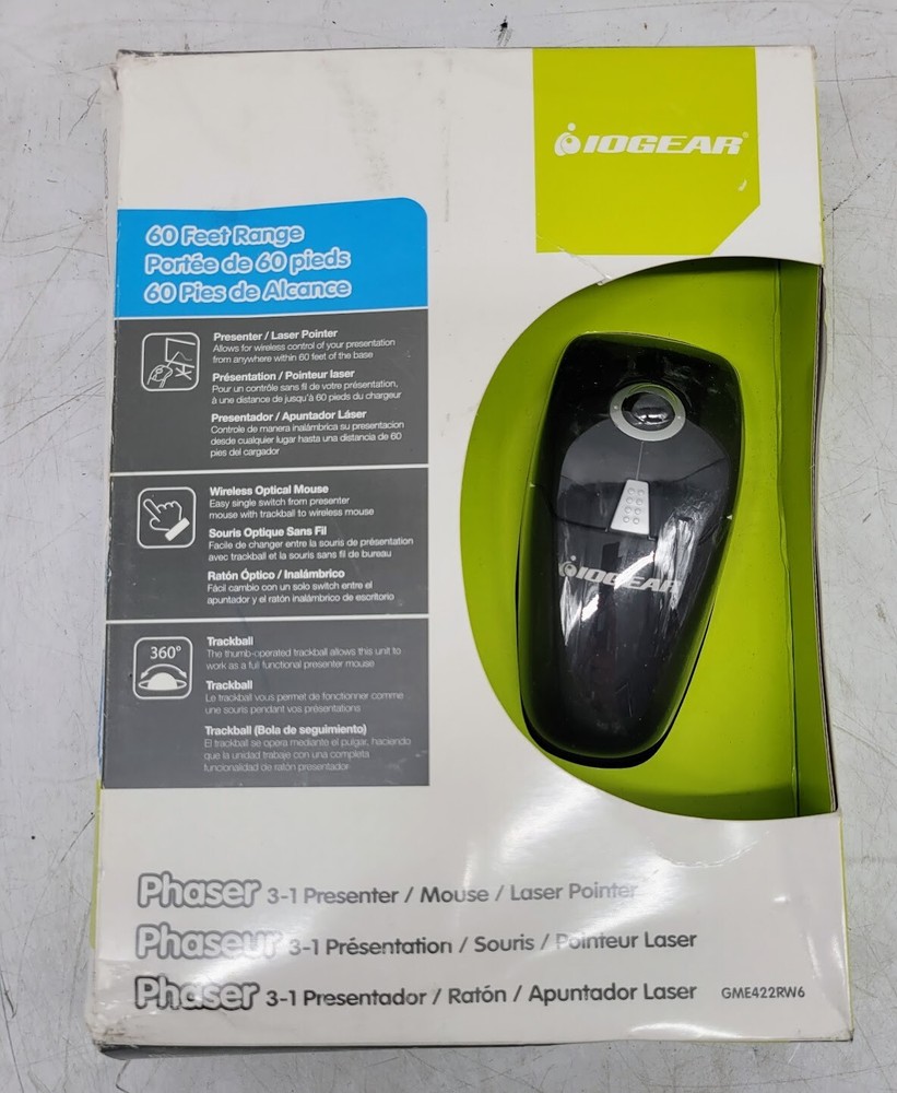 IOGEAR Phaser 3-1 Presenter/Mouse/Laser Pointer