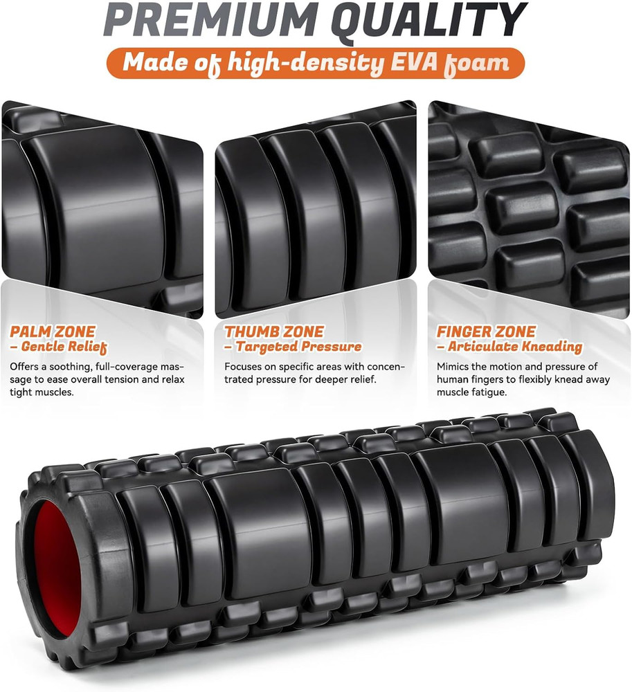 Foam Roller for Deep Tissue Massager, 18" Trigger Point Foam Roller, Patented Ex