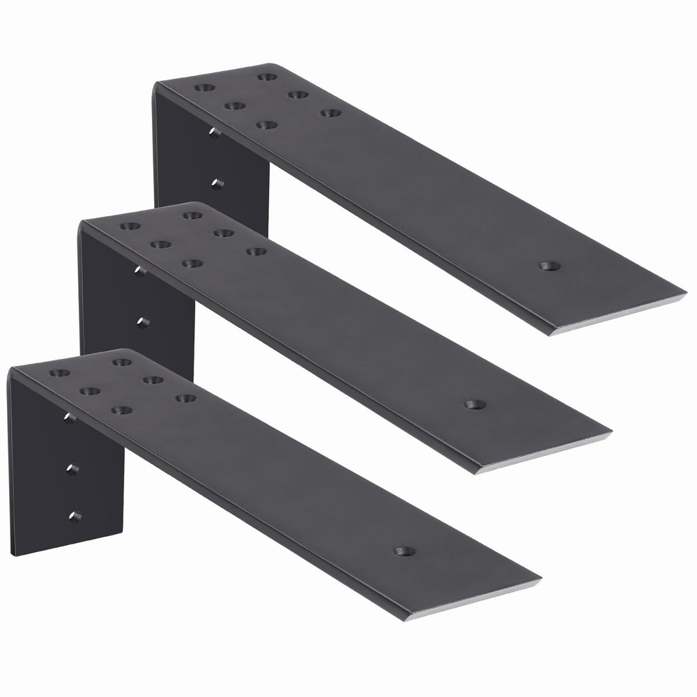WEKIS 10 Inch Countertop Support Bracket, 3 Pack Solid Iron 10Inch, Black