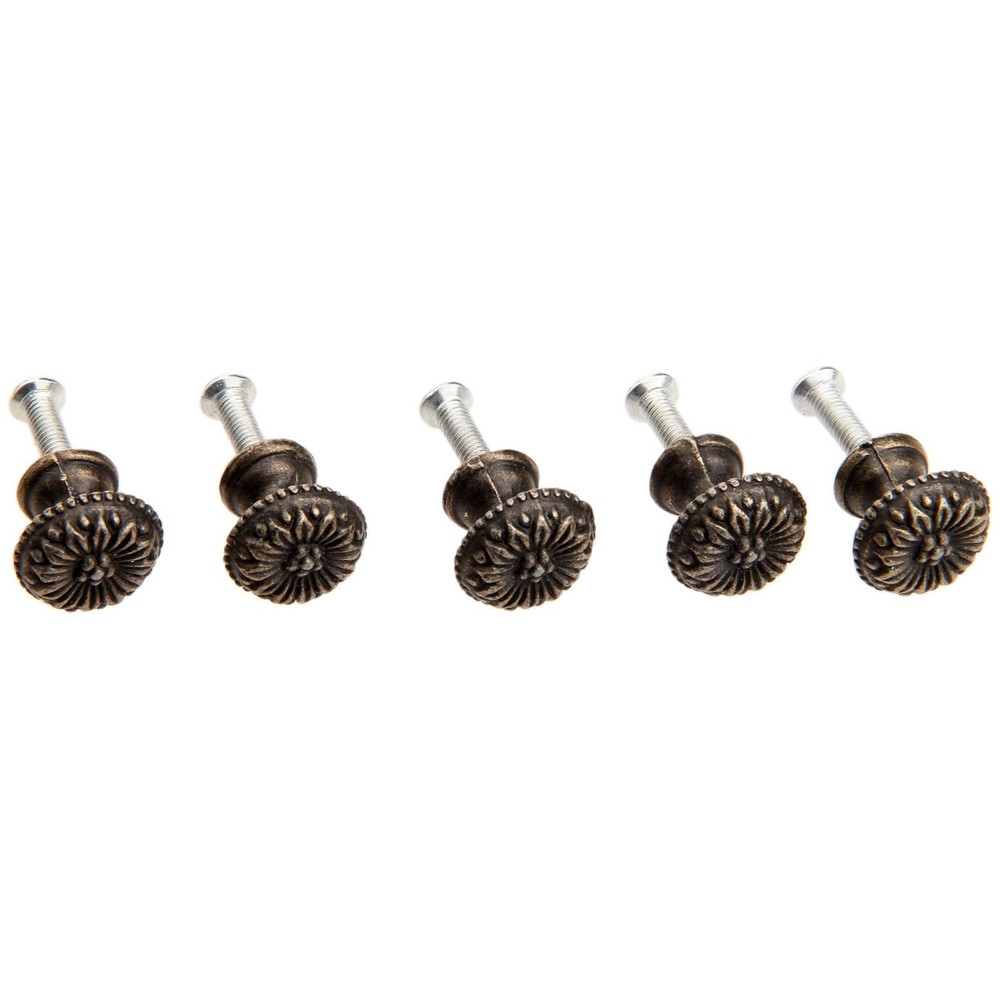 5Pcs Antique Brass Little Knobs, Small Round Drawer Pulls Handles for Jewelry...