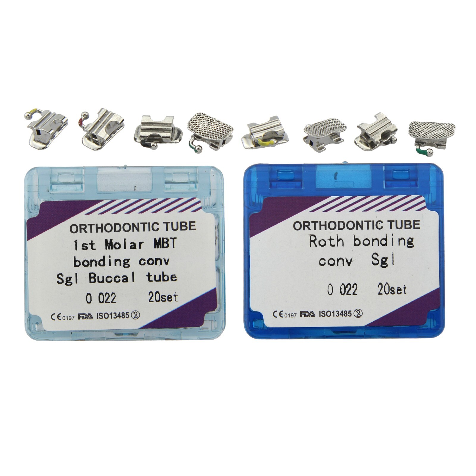 80pcs dental Tubos bucales de ortodoncia 1er 2nd molar Buccal Tubes MBT Roth 022