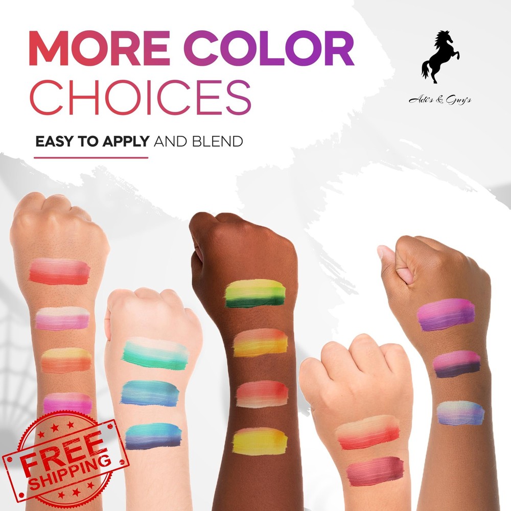 Face Paint Kit for Kids 12 Split Cake Colors Stencils Brushes