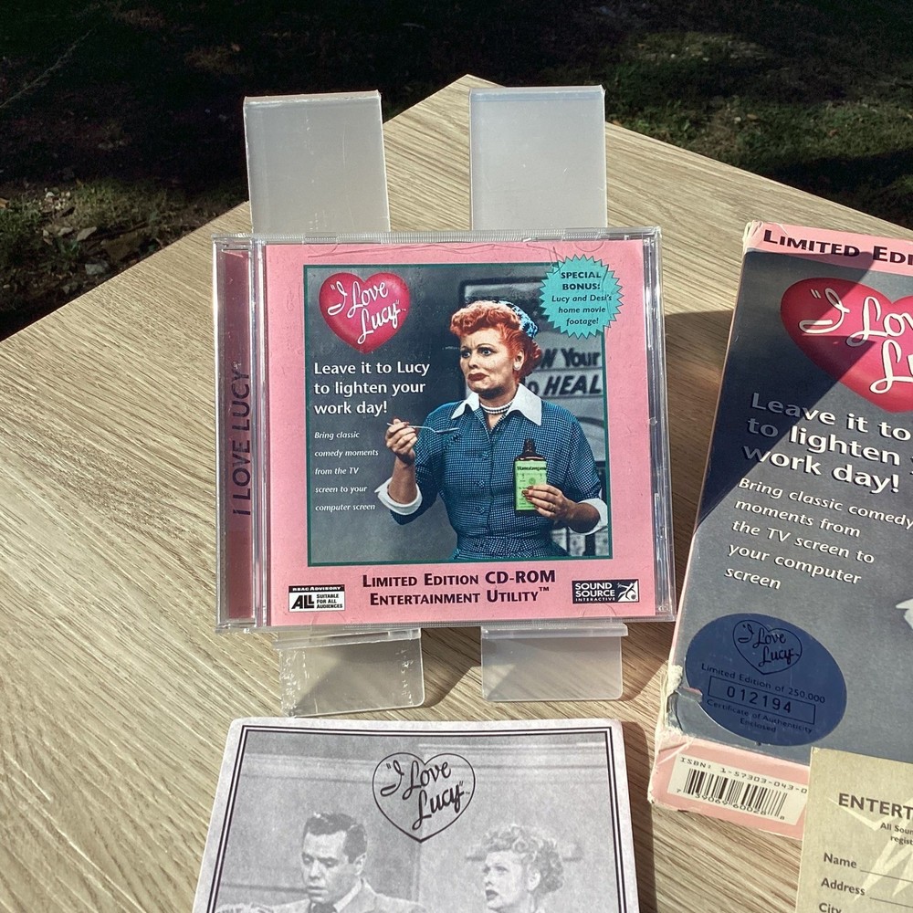 I Love Lucy Limited Edition Utility CD ROM Windows Software Numbered