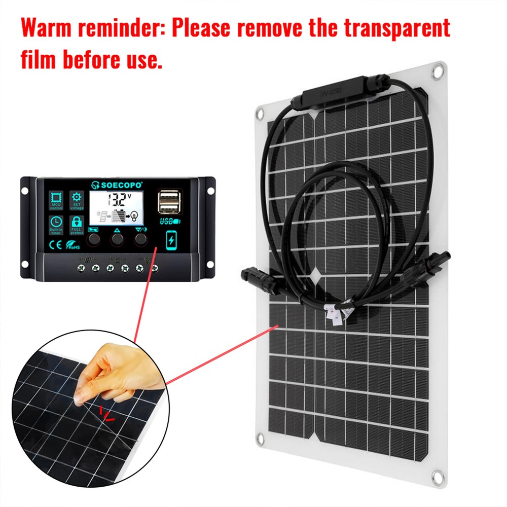 2400W Solar Panels - 4 x 600W Flexible + 100A Controller with Accessories