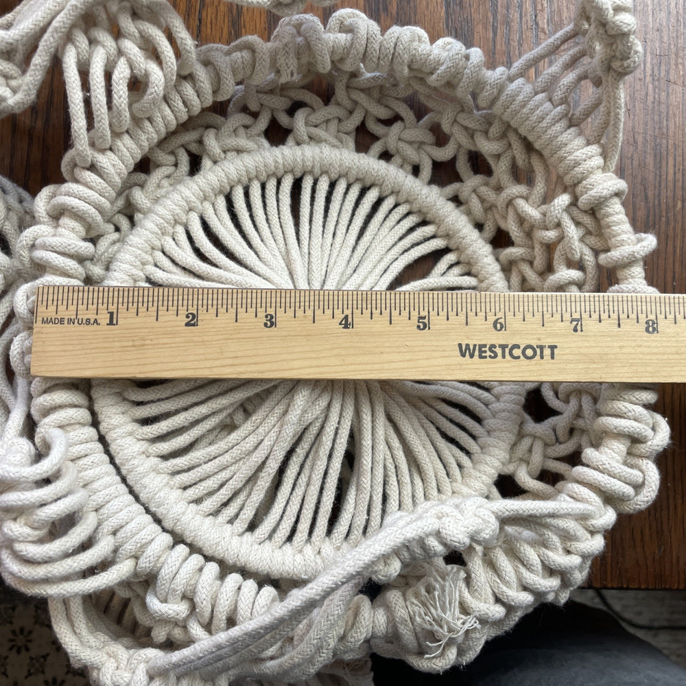 Macrame Hanging Plant Holder 8" Pot Boho Cottage Core NWT