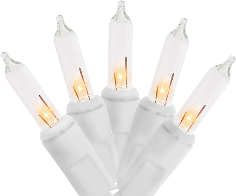 Christmas Lights 8.6Ft 10 Counts Classic Clear Incandescent Mini String Lights W