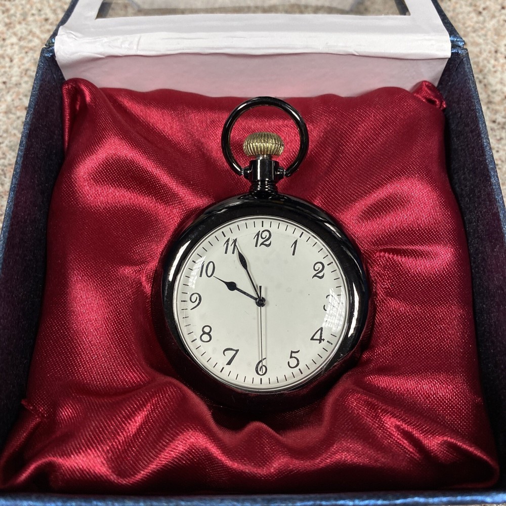 Plain Front - Shark on Back Pocket Watch - New