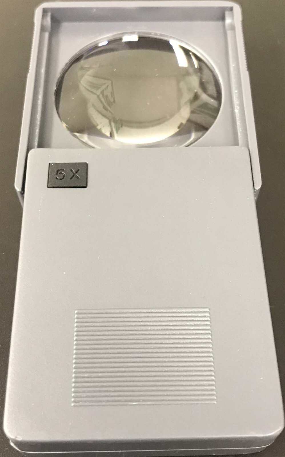 Slide Out Coin Pocket Magnifier 5x Small Pull Out Reading Loupe Stamp Inspection