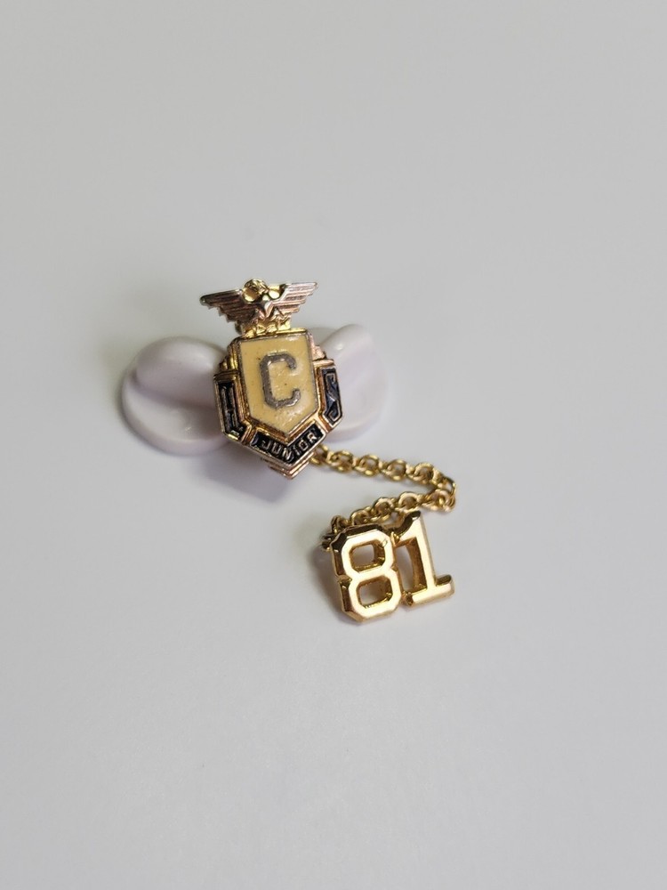 CHS Junior 1981 Lapel Pin 2 Pieces with Chain High School