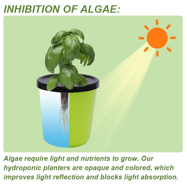 Kratky Method Hydroponic Planter Kit, 8 Hydroponic Planter Plus 24 Growing Sp...