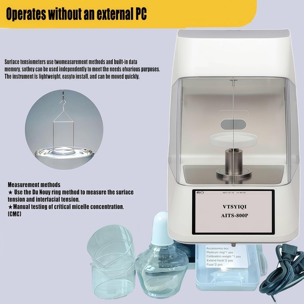 Automatic Surface Tensiometer with Precision 0.1mN/m Pt Ring Du Nouy Ring Method