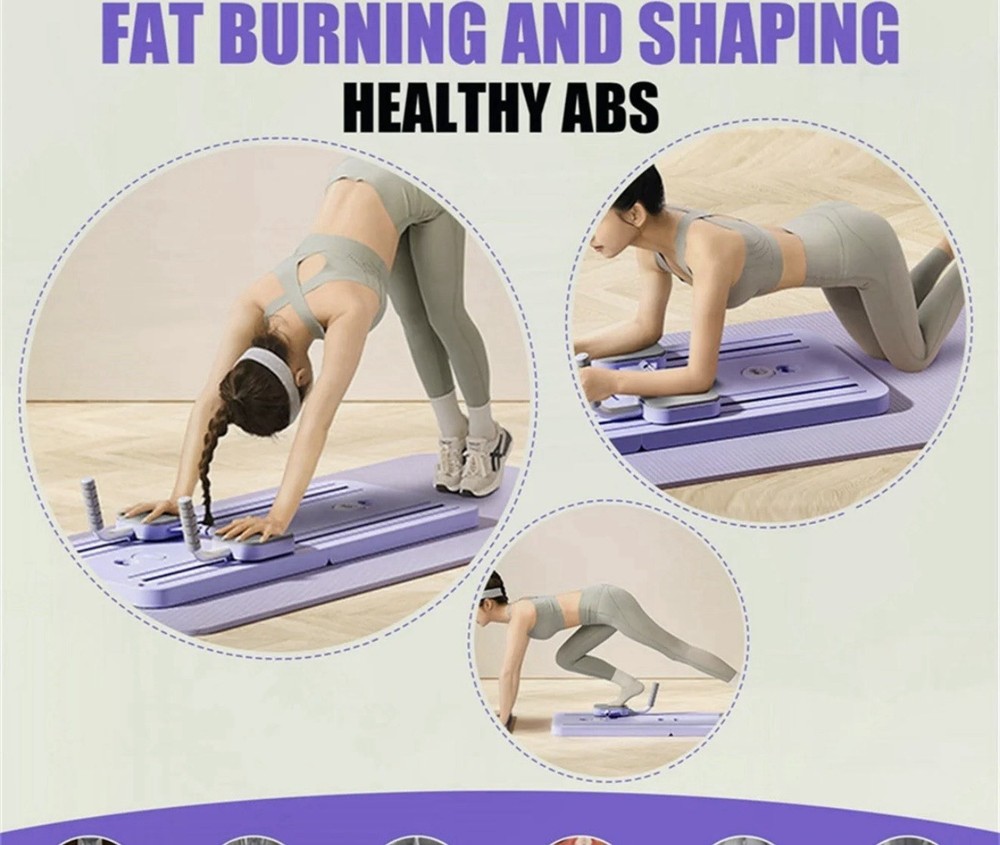 Multifunctional Abdominal Pilates Board, Ab Core Trainer Workout Machine, Purple