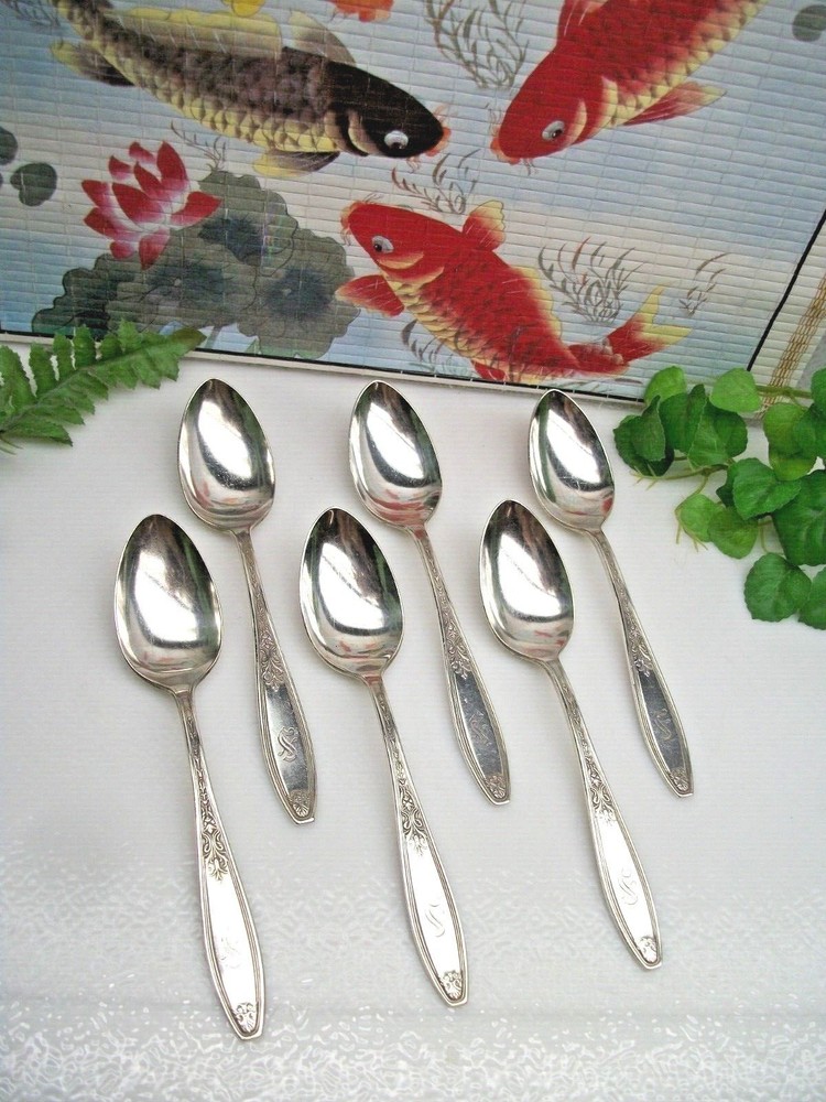 6    Oneida Rockford Silver   CLAYBORNE    Silverplate   Teaspoons  1929   MONO