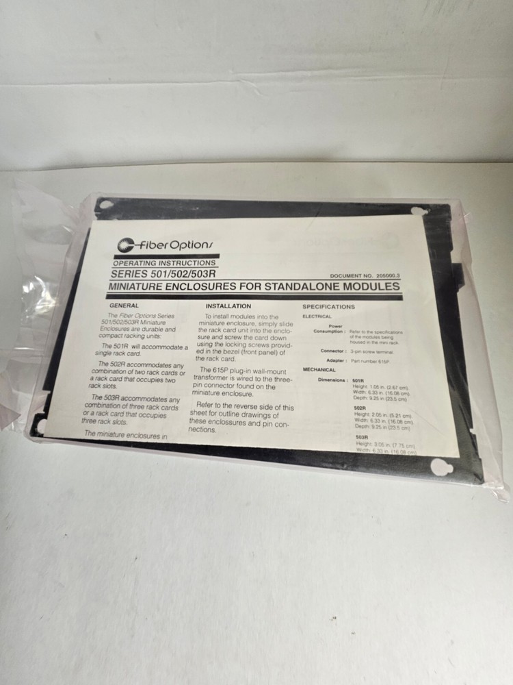 FiberOptions  502R Miniature Enclosure for Standalone Modules NEW