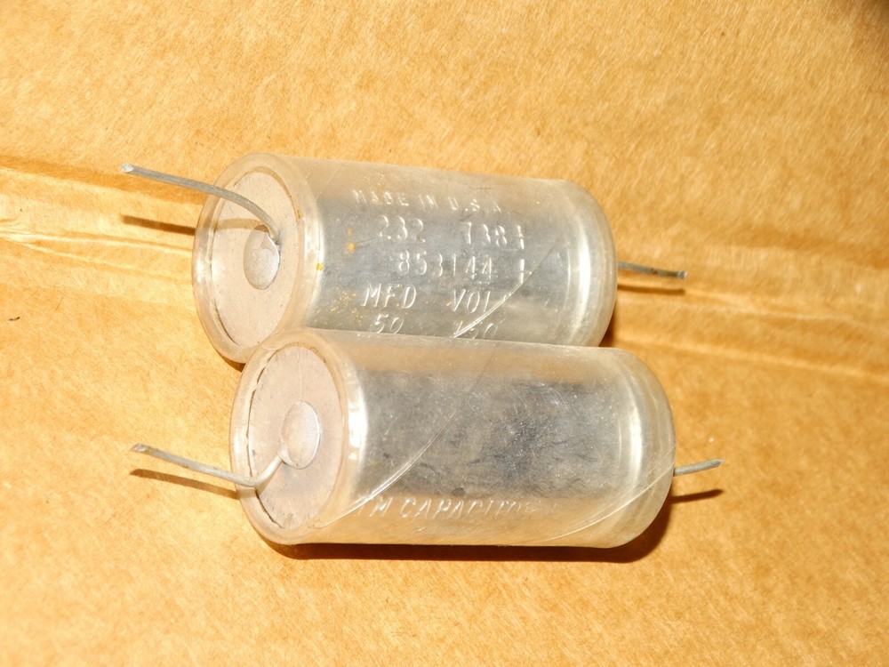 2 - Vintage "TM Capacitor" Pulls 50mfd 150v (Quantity Available)