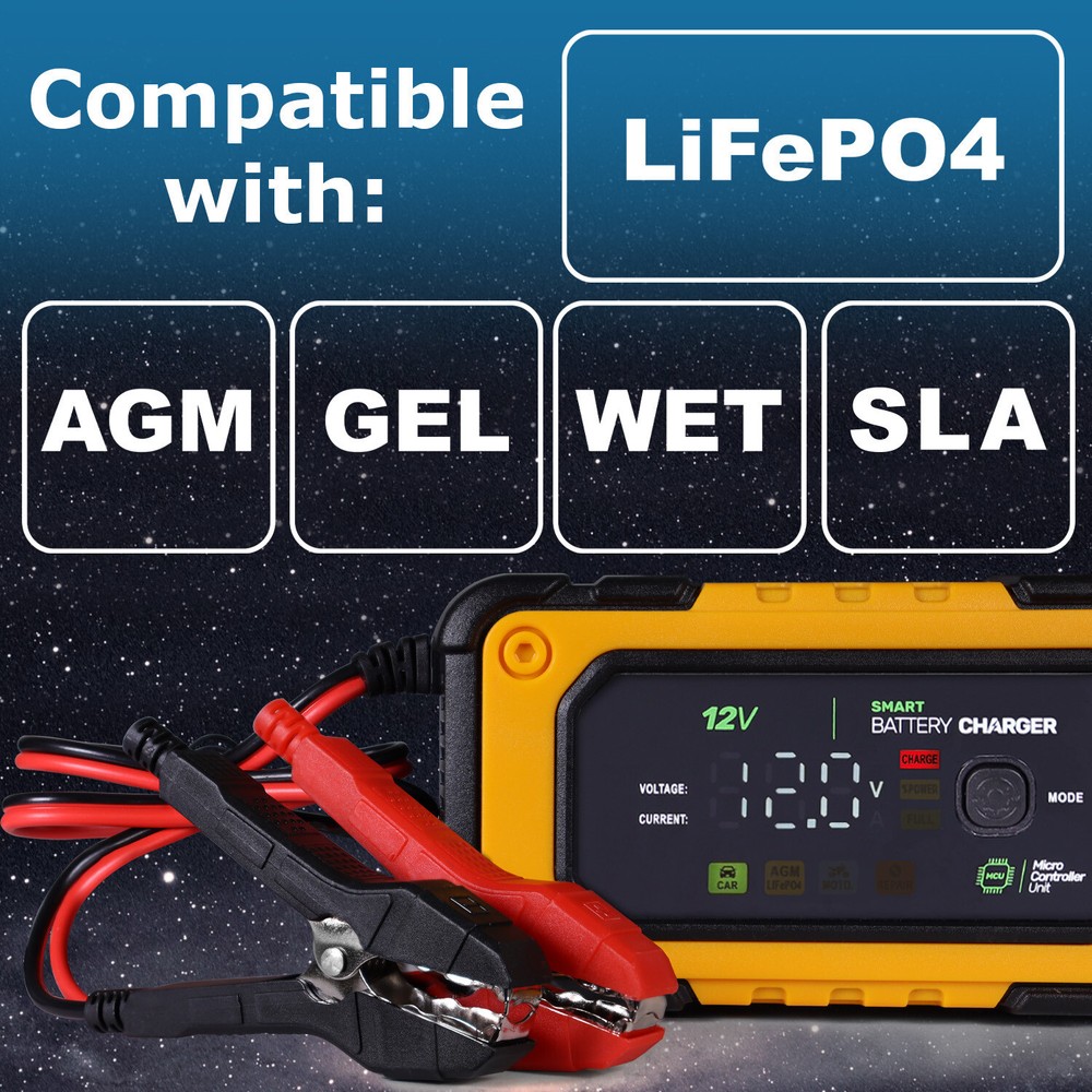 Mighty Max 12V 7Amp Battery Smart Charger Maintainer for Emergency Exit Lighting