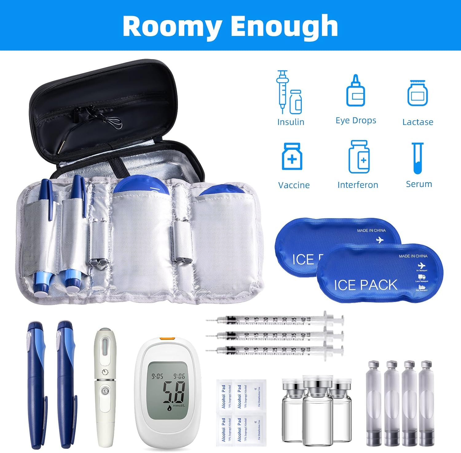 24H Insulin Cooler Travel Case | TSA Approved | Medicine Cooler w/ Display