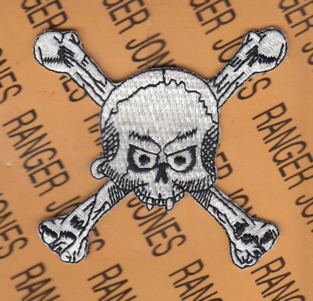 skull and crossbones 3" hat pocket patch