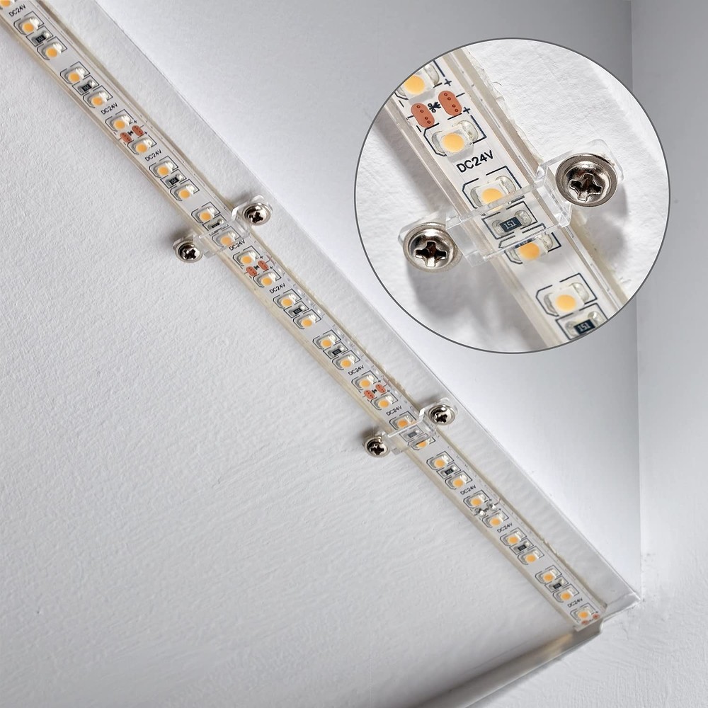 MMSD 100 Pack LED Strip Light mounting Brackets Strip Light clamp with 202 Sc...