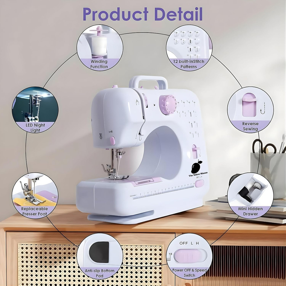 Sewing Machine, Basic Sewing Machine with Foot Pedal, Stitching Machine for Chil