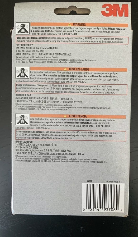 3M  6023P1 Performance Replacement Kit 6023P1 NEW SEALED