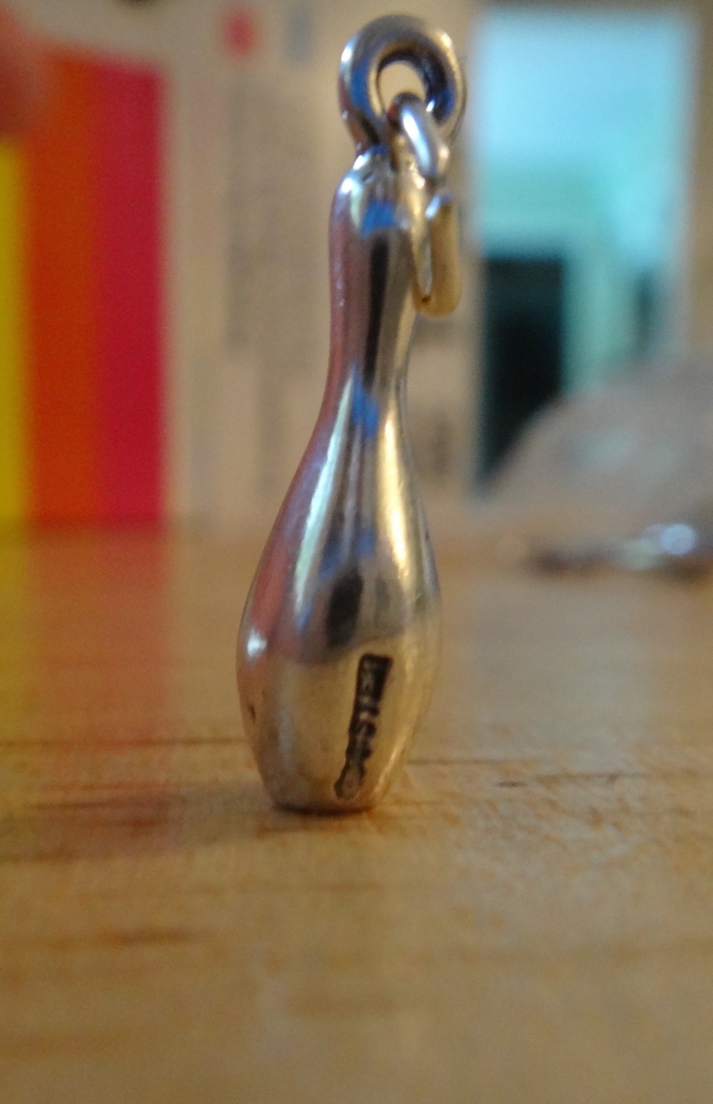Sterling Silver 3D 21x6mm Bowling Pin Charm
