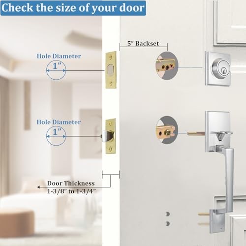 5-Inch Deadlatch & Deadbolt Latch Combo Door Lock Replacement 5" Latch Combo