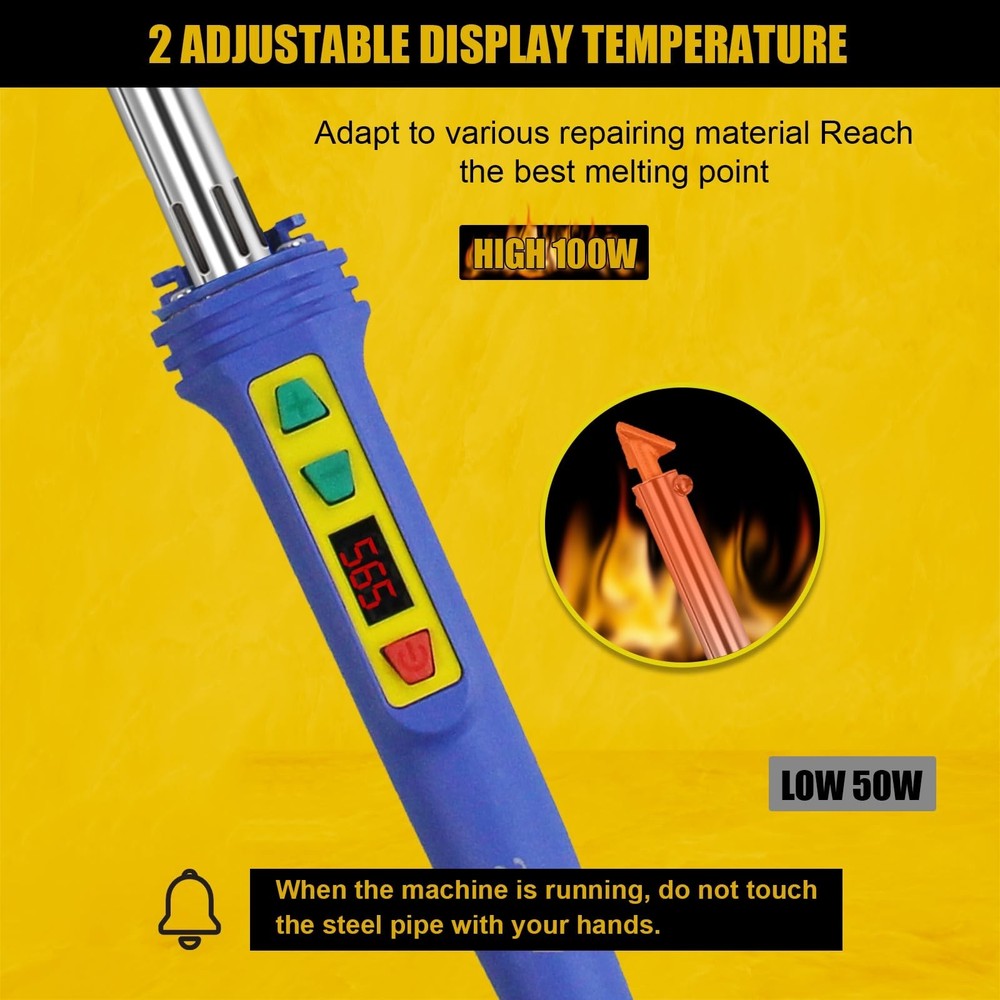 Plastic Welding Kit Deluxe -UL Certified LED Digital Adjustable Temperature P...