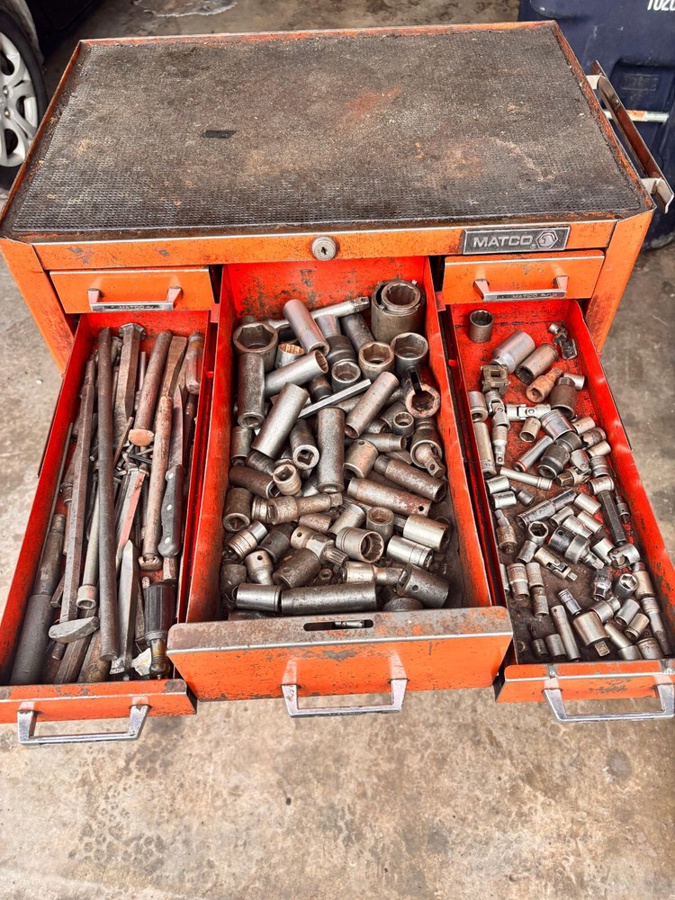 Matco toolbox with tools, Matco wrenches, Socket sets, Craftsman wrenches, etc