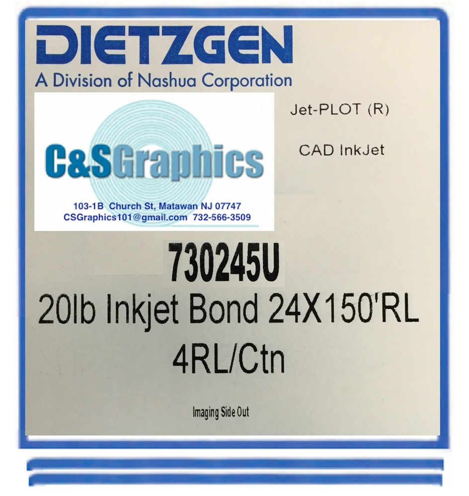 4 Rolls 24'' X 150' 20lb InkJet Bond Plotter Paper