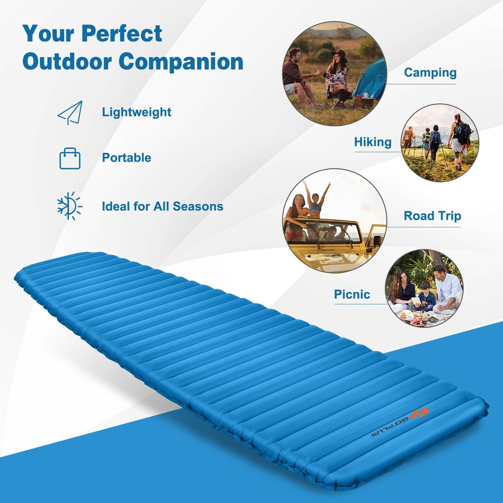 Inflatable 3 Inch Camping Sleeping Pad Waterproof & Comfortable Sleeping Mat