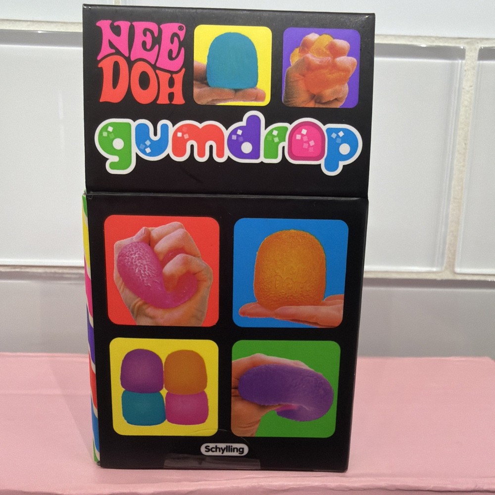 Nee Doh Gumdrop Super Solid Squish Needoh Gum Drop Pink RARE squishy 🩷