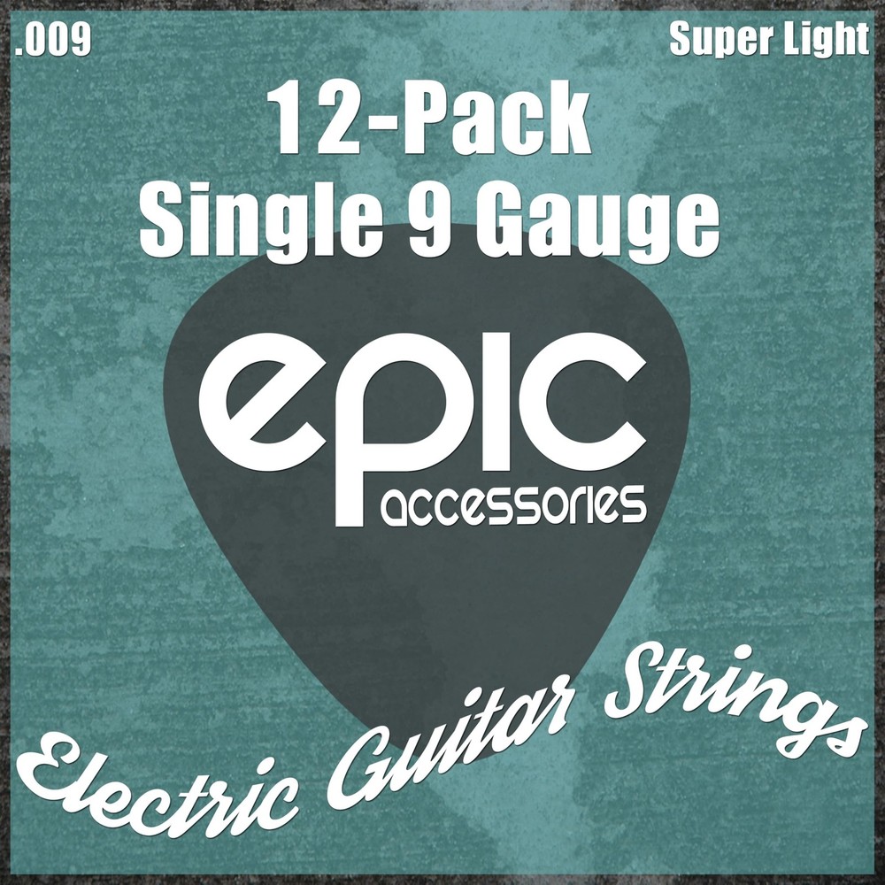 12-Pack .009 Gauge High E String Single Electric Guitar Strings Individually ...