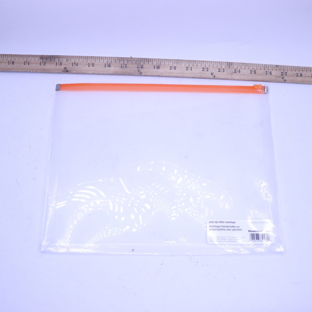 Pendaflex Poly Zip Envelope Top-Loading Zippered Closure Orange Expands 1" 84192