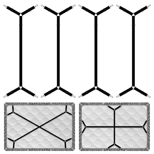4 Pcs Sheet Straps, Adjustable Mattress Sheet Clips,Fitted Sheet Straps