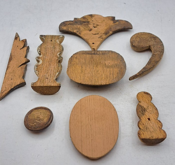 Antique Wooden Decorative Carvings Furnisher Wall Decorations Old Vintage Lot
