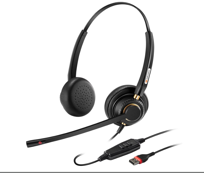 Arama USB Headset &Microphone, Computer Headset with Noise Cancelling Mic 1618
