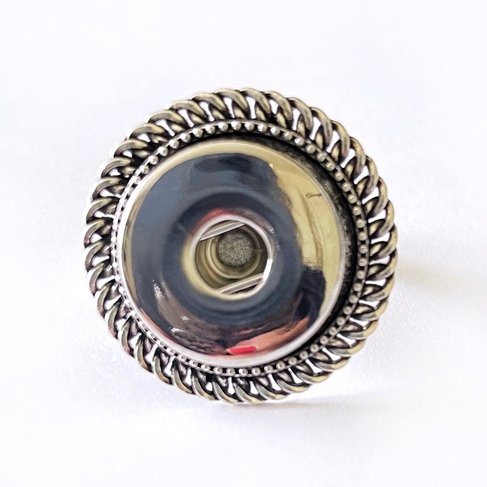Snap Button Adjustable Rope Border Ring Fits 18-20mm Snaps