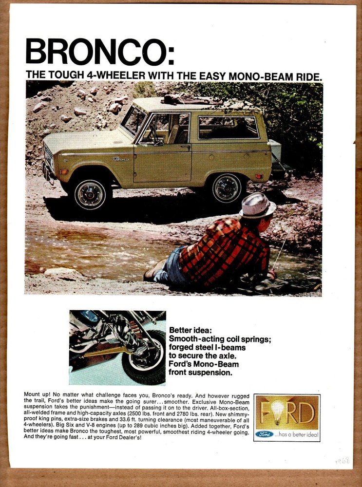 1968 Ford Bronco Ad; "Tough 4-Wheeler..."
