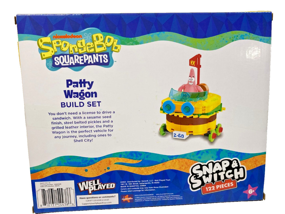 Spongebob Squarepants Patty Wagon Snap & Switch sets 122 Pieces